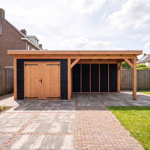 Douglas Overkapping Landelijk Zwart - 660x305cm - Volledig op Maat - sfeerfoto