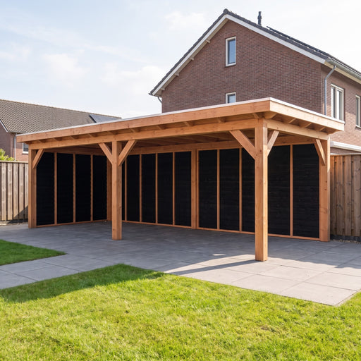 Douglas Overkapping Landelijk Zwart - 725x305cm - Volledig op Maat - sfeerfoto