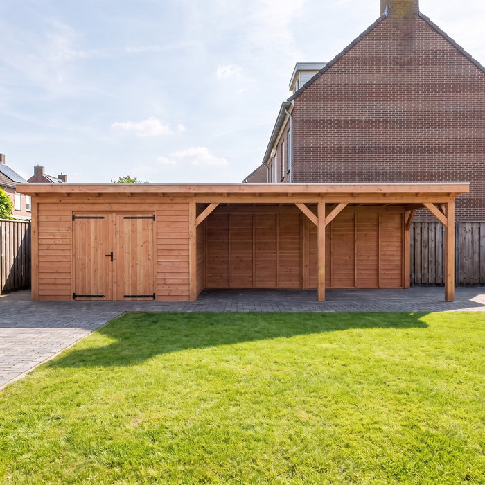 Douglas Overkapping Landelijk - 950x305cm - Volledig op Maat - sfeerfoto
