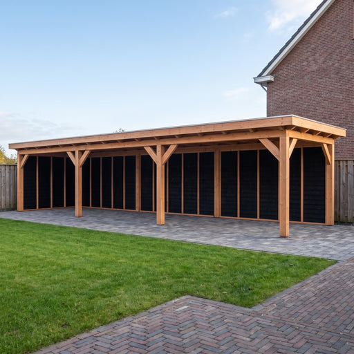 Douglas Overkapping Landelijk Zwart - 1080x305cm - Volledig op Maat - sfeerfoto