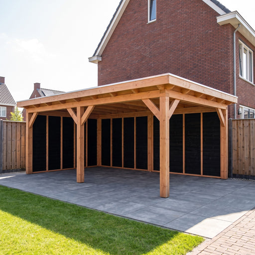Douglas Overkapping Landelijk Zwart - 595x370cm - Volledig op Maat - sfeerfoto