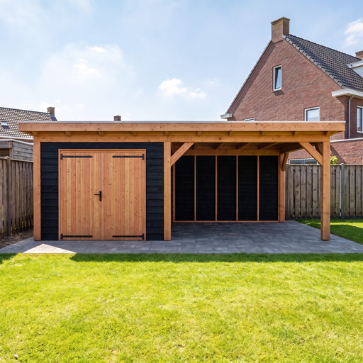 Douglas Overkapping Landelijk Zwart - 660x370cm - Volledig op Maat - sfeerfoto