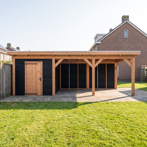 Douglas Overkapping Landelijk Zwart - 730x370cm - Volledig op Maat - sfeerfoto