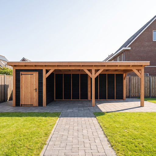 Douglas Overkapping Landelijk Zwart - 775x370cm - Volledig op Maat - sfeerfoto