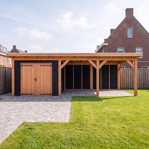 Douglas Overkapping Landelijk Zwart - 780x370cm - Volledig op Maat - sfeerfoto