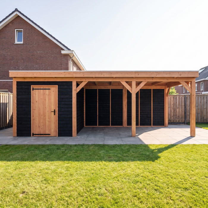 Douglas Overkapping Gros Zwart - 740x395cm - sfeerfoto