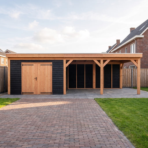 Douglas Overkapping Vico Zwart - 855x395cm - sfeerfoto