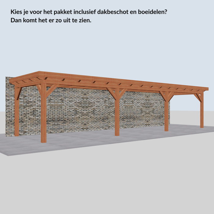 Douglas Aanbouwveranda - 1080x305cm - Volledig op Maat - inclusief dakbeschot en boeidelen