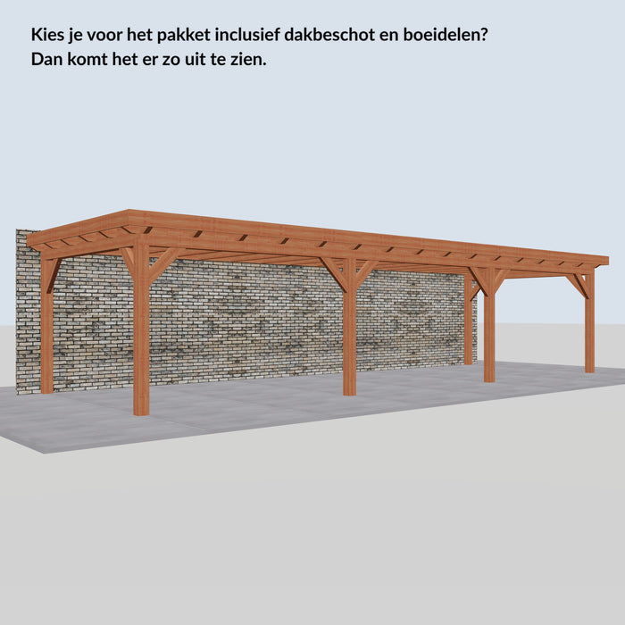 Douglas Aanbouwveranda - 1080x370cm - Volledig op Maat - inclusief dakbeschot en boeidelen