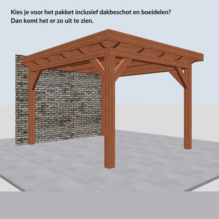 Douglas Aanbouwveranda - 305x370cm - Volledig op Maat - inclusief dakbeschot en boeidelen