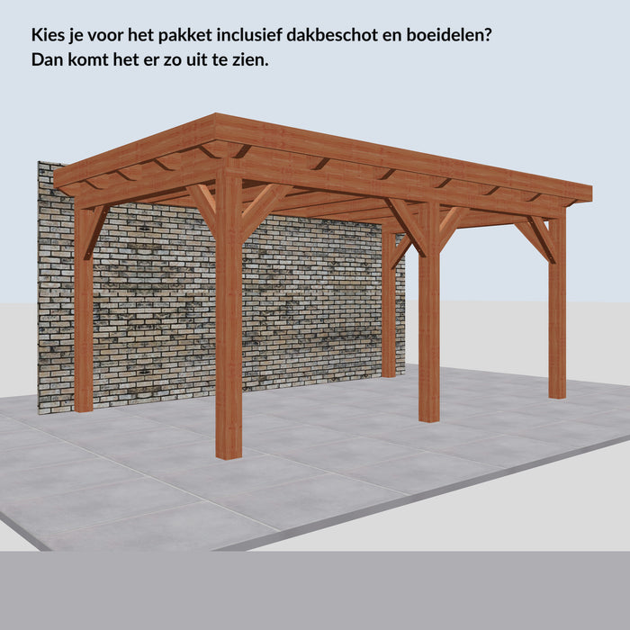 Douglas Aanbouwveranda - 490x305cm - Volledig op Maat - inclusief dakbeschot en boeidelen