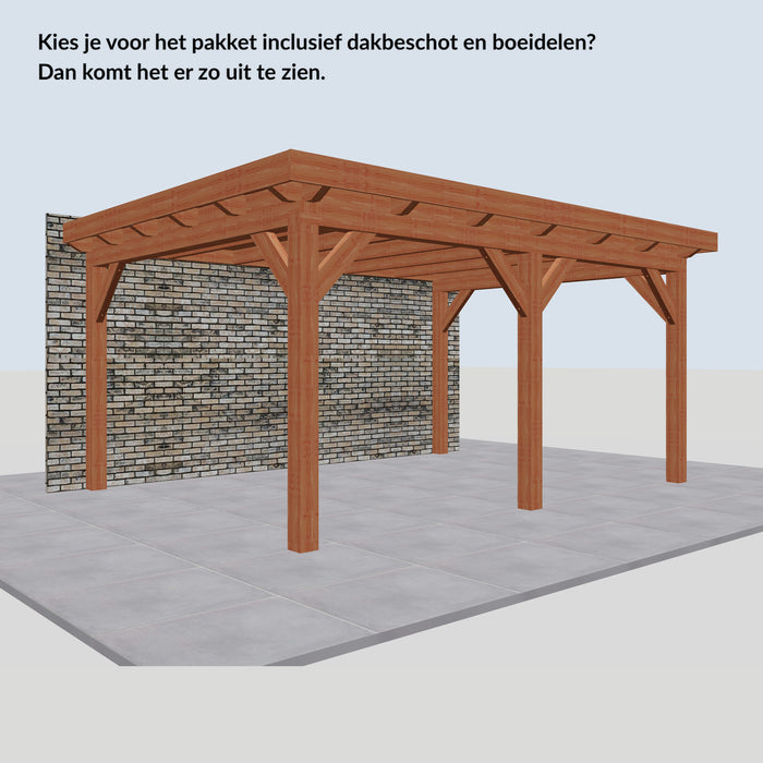 Douglas Aanbouwveranda - 490x370cm - Volledig op Maat - inclusief dakbeschot en boeidelen