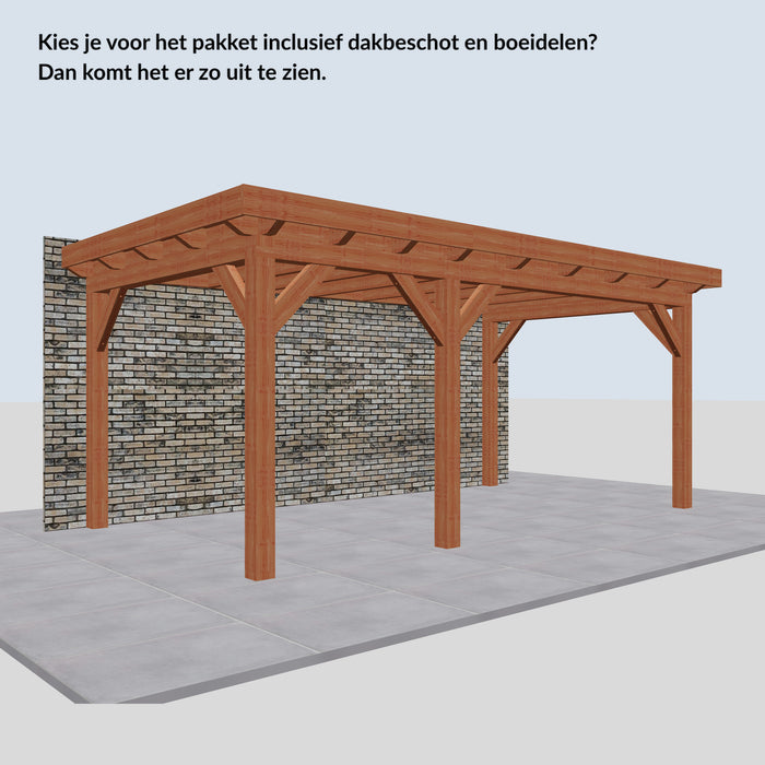 Douglas Aanbouwveranda - 550x305cm - Volledig op Maat - Links - inclusief dakbeschot en boeidelen