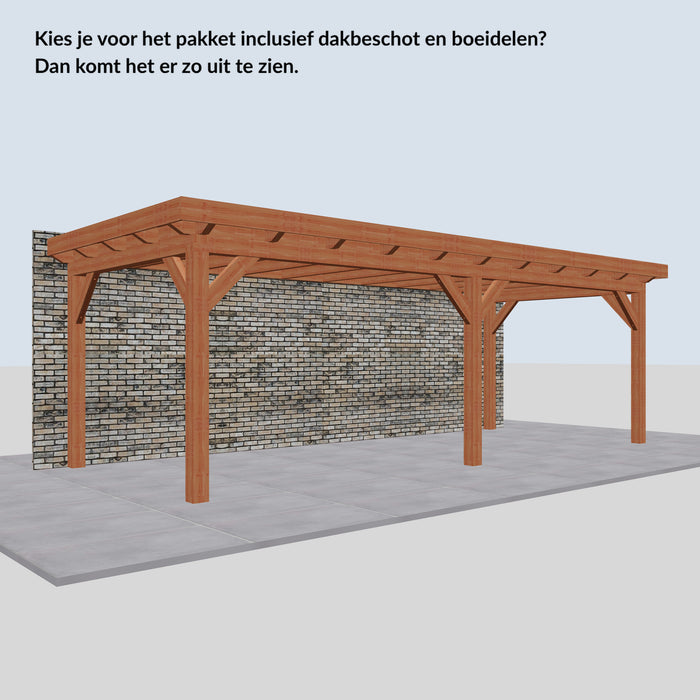 Douglas Aanbouwveranda - 725x305cm - Volledig op Maat - inclusief dakbeschot en boeidelen