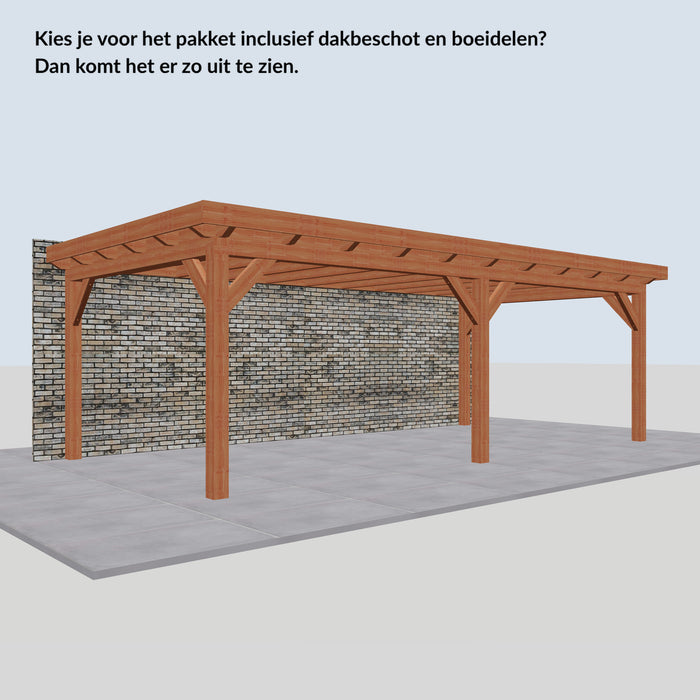 Douglas Aanbouwveranda - 725x370cm - Volledig op Maat - inclusief dakbeschot en boeidelen