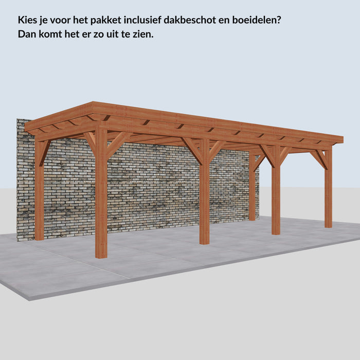 Douglas Aanbouwveranda - 730x305cm - Volledig op Maat - inclusief dakbeschot en boeidelen