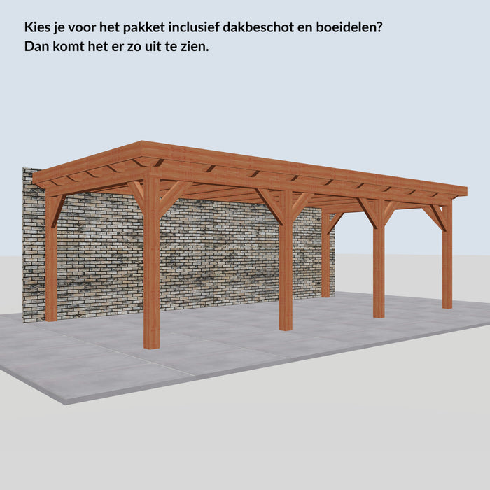 Douglas Aanbouwveranda - 730x370cm - Volledig op Maat - inclusief dakbeschot en boeidelen