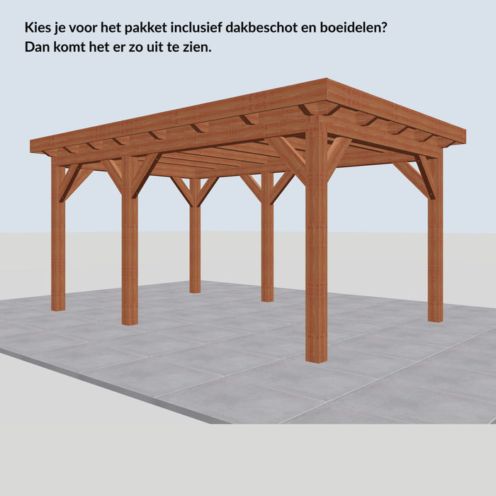 Douglas Overkapping Landelijk Classic - 485x305cm - Volledig op Maat - inclusief dakbeschot en boeidelen