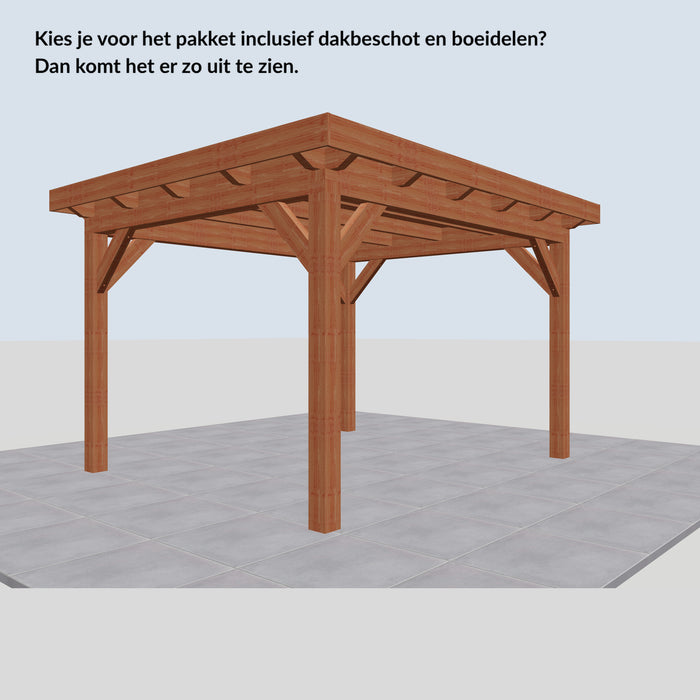 Douglas Overkapping Landelijk Classic - 305x370 - Volledig op Maat - inclusief dakbeschot en boeidelen
