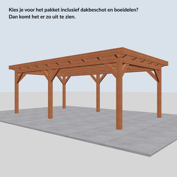 Douglas Overkapping Landelijk Classic - 660x370cm - Volledig op Maat - inclusief dakbeschot en boeidelen
