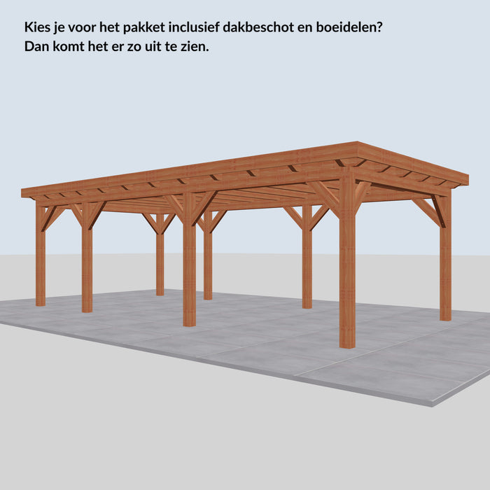 Douglas Overkapping Landelijk Classic - 775x370cm - Volledig op Maat - inclusief dakbeschot en boeidelen