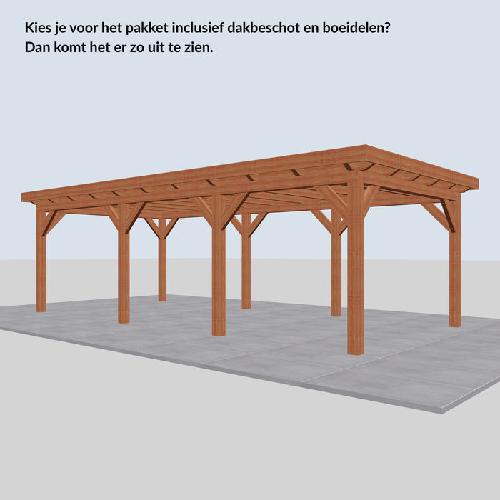 Douglas Overkapping Landelijk Classic - 780x370cm - Volledig op Maat - inclusief dakbeschot en boeidelen