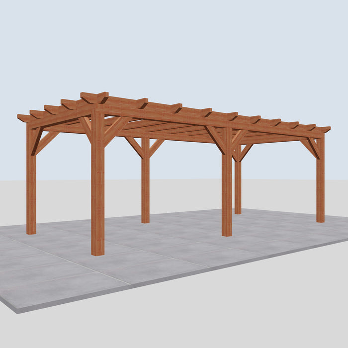 Douglas Overkapping Landelijk Classic - 660x305cm - Volledig op Maat - linkerzijaanzicht