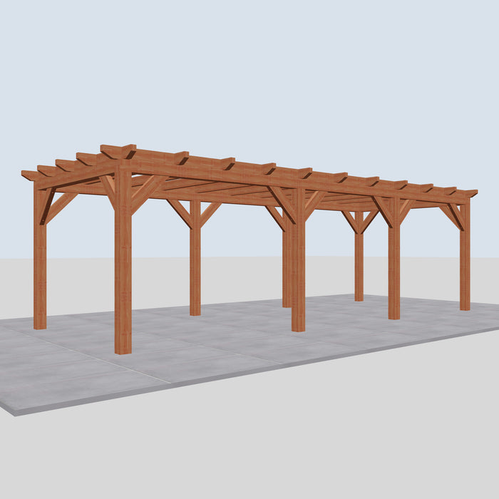 Douglas Overkapping Landelijk Classic - 780x305cm - Volledig op Maat - linkerzijaanzicht