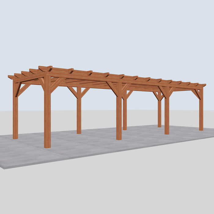 Douglas Overkapping Landelijk Classic - 890x305cm - Volledig op Maat - linkerzijaanzicht