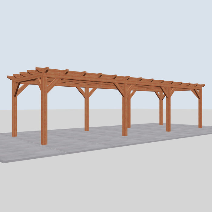 Douglas Overkapping Landelijk Classic - 950x305cm - Volledig op Maat - linkerzijaanzicht