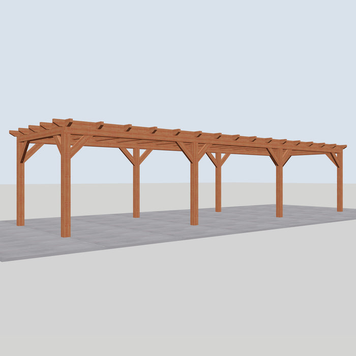 Douglas Overkapping Landelijk Classic - 1080x305cm - Volledig op Maat - linkerzijaanzicht