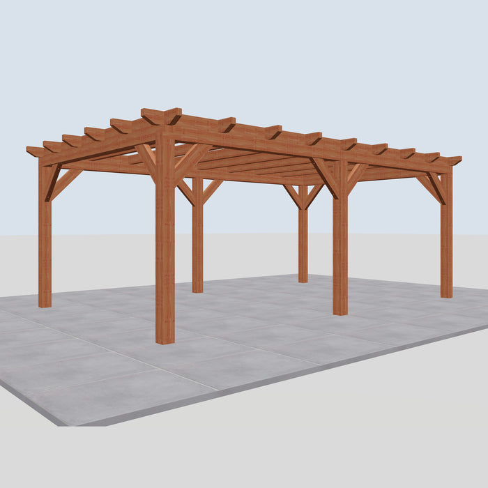 Douglas Overkapping Landelijk Classic - 595x370cm - Volledig op Maat - linkerzijaanzicht