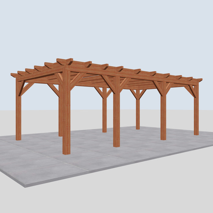 Douglas Overkapping Landelijk Classic - 670x370cm - Volledig op Maat - linkerzijaanzicht