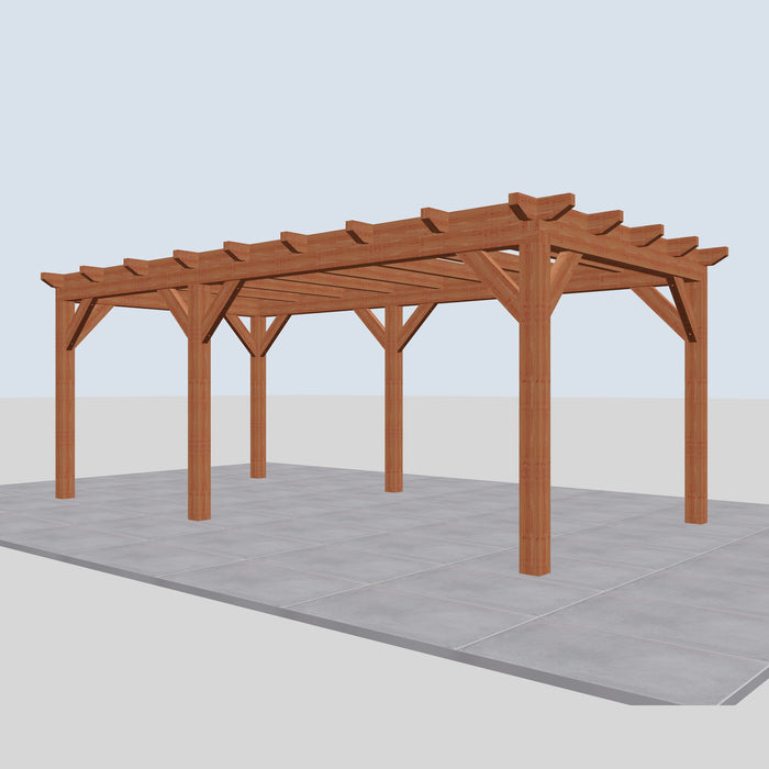 Douglas Overkapping Landelijk Classic - 610x305cm - Volledig op Maat - rechterzijaanzicht