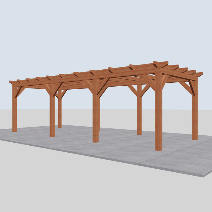 Douglas Overkapping Landelijk Classic - 780x305cm - Volledig op Maat - rechterzijaanzicht