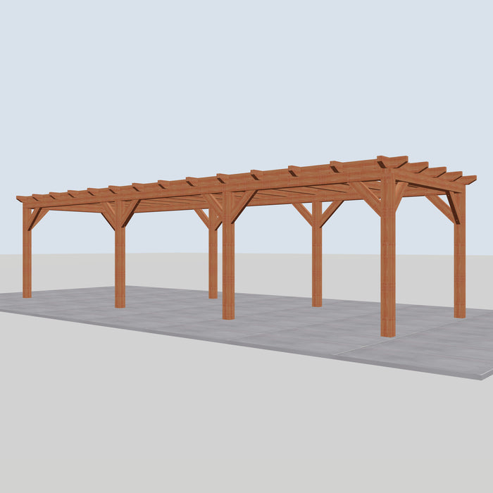 Douglas Overkapping Landelijk Classic - 950x305cm - Volledig op Maat - rechterzijaanzicht