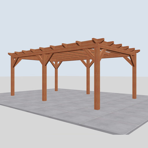 Douglas Overkapping Landelijk Classic - 595x370cm - Volledig op Maat - rechterzijaanzicht