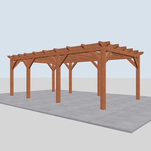 Douglas Overkapping Landelijk Classic - 670x370cm - Volledig op Maat - rechterzijaanzicht