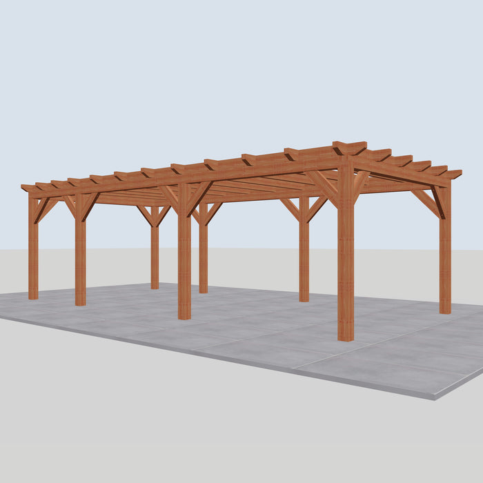 Douglas Overkapping Landelijk Classic - 775x370cm - Volledig op Maat - rechterzijaanzicht