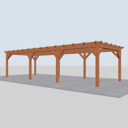 Douglas Overkapping Landelijk Classic - 950x370cm - Volledig op Maat - rechterzijaanzicht