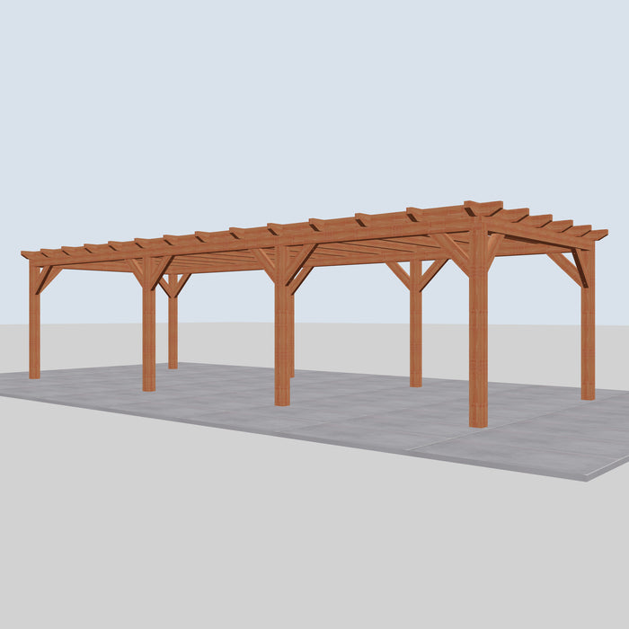 Douglas Overkapping Landelijk Classic - 950x370cm - Volledig op Maat - rechterzijaanzicht