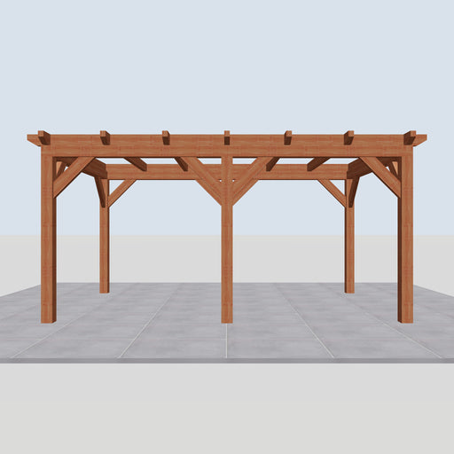Douglas Overkapping Landelijk Classic - 490x305cm - Volledig op Maat - vooraanzicht