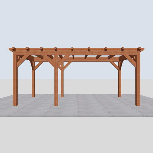 Douglas Overkapping Landelijk Classic - 550x305cm - Volledig op Maat - vooraanzicht