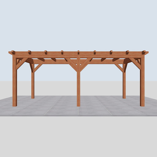 Douglas Overkapping Landelijk Classic - 595x305cm - Volledig op Maat - vooraanzicht