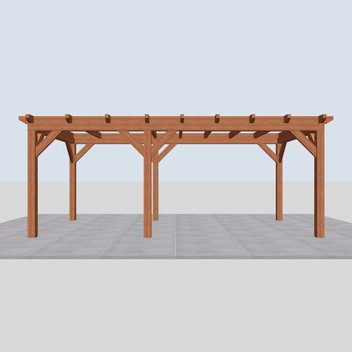 Douglas Overkapping Landelijk Classic - 610x305cm - Volledig op Maat - vooraanzicht