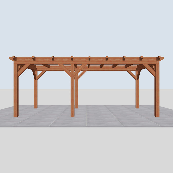 Douglas Overkapping Landelijk Classic - 610x305cm - Volledig op Maat - vooraanzicht