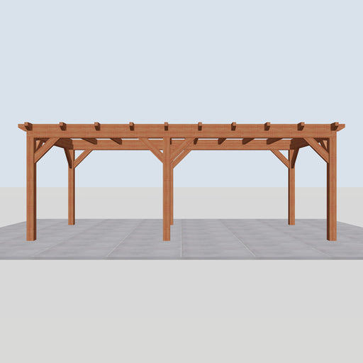 Douglas Overkapping Landelijk Classic - 660x305cm - Volledig op Maat - vooraanzicht
