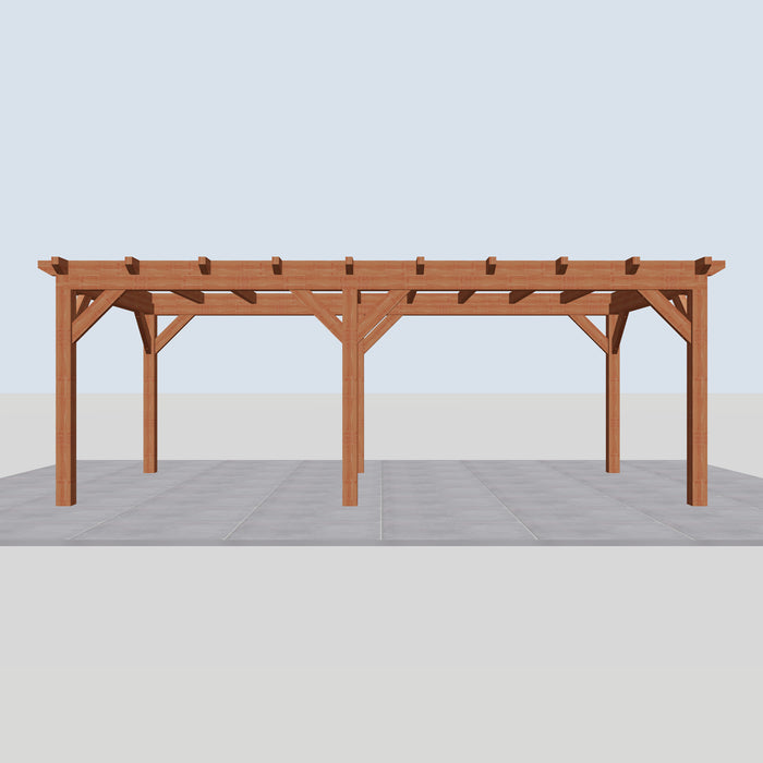 Douglas Overkapping Landelijk Classic - 660x305cm - Volledig op Maat - vooraanzicht