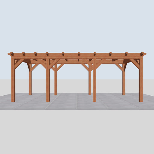 Douglas Overkapping Landelijk Classic - 670x305cm - Volledig op Maat - vooraanzicht