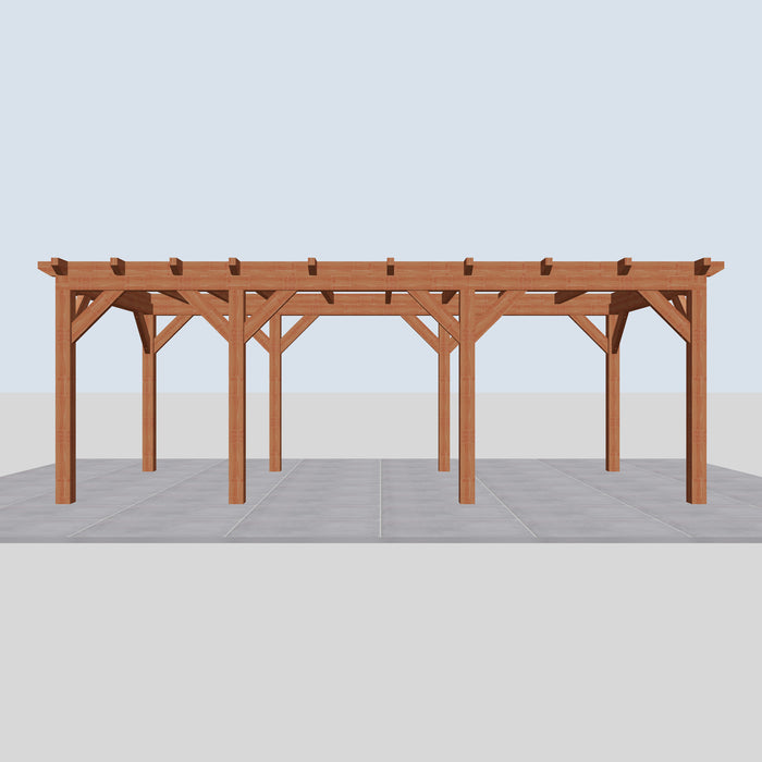 Douglas Overkapping Landelijk Classic - 670x305cm - Volledig op Maat - vooraanzicht